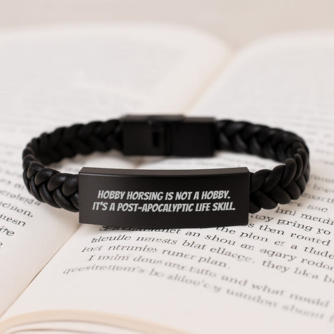 Image of Funny Hobby Horsing Gifts for Women - Inspirational Quote Interlaced Leather Bracelet, Gifts from Husband to Wife, Mother's Day Unique Jewelry, Post-apocalyptic Life Skill Love - Image 3