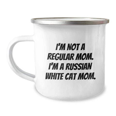 Image of Funny Russian White Cat Mom Gifts for Russian White Cat Lovers - Camping Mug - Gifts from Men to Women for Christmas Unique Gifts - Image 1