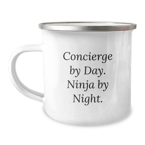 Image of Concierge By Day. Ninja By Night. - Funny Camping Mug Gifts for Family, Friends, or Coworkers on Birthday - Image 1