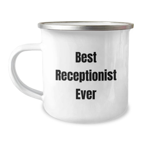 Image of Funny Receptionist Gifts for Men Women Friends Coworkers Family - Best Receptionist Ever Camping Mug, Christmas Unique Gifts from Friends to Receptionist - Image 1