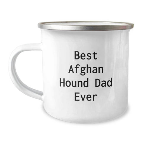 Image of Funny Afghan Hound Dog Dad Camping Mug, Birthday Unique Gifts from Men, for Afghan Hound Dog Lovers, Best Dad Ever - Image 1