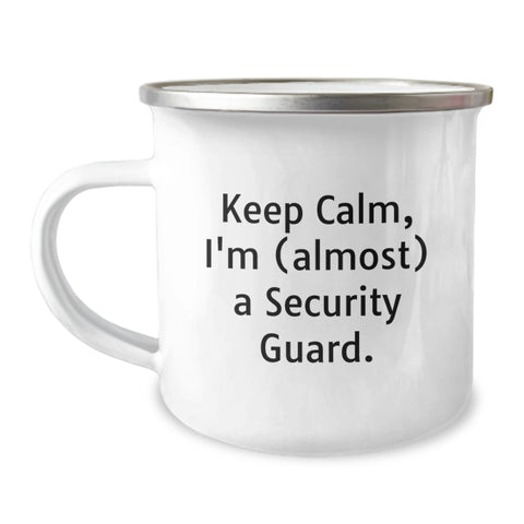 Image of Funny Security Guard Gifts for Men - Keep Calm I'm (almost) A Security Guard., Unique Graduation Unique Gifts for Security Guard Friends - Image 1