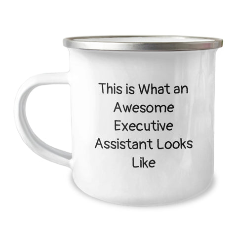 Image of Funny Executive Assistant Birthday Unique Gifts from Friends, Camping Mug for Awesome Executive Assistant, This Is What An Awesome Executive Assistant Looks Like - Image 1