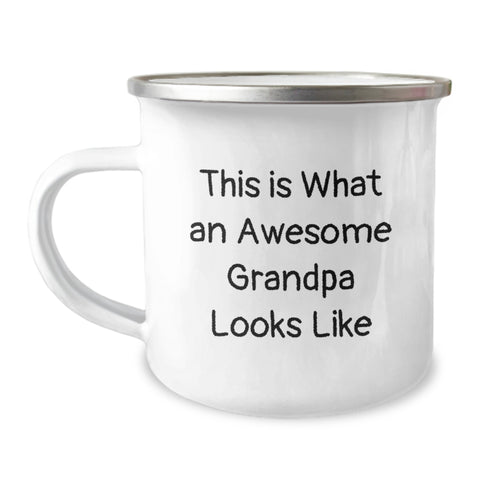 Image of Funny Grandpa Gifts, Birthday Unique Camping Mug, 'This Is What An Awesome Grandpa Looks Like' - Gifts for Grandpa from Family - Image 1