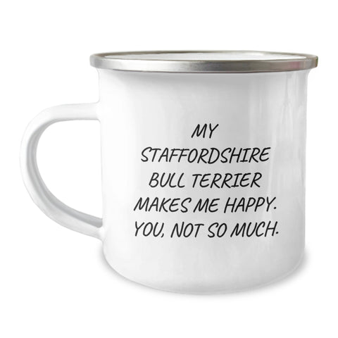 Image of Staffordshire Bull Terrier Dog Love Gifts from Family - Valentine's Unique Mugs for Him with Funny Quote - Camping Mug for Men - Image 1