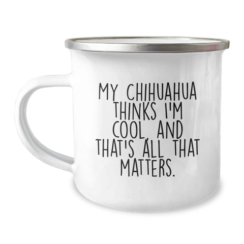 Image of Cute Chihuahua Dog Lover Camping Mug Gifts from Friends, Family, or Coworkers for Men, Women, or Chihuahua Dog Owners on Valentine's - Image 1