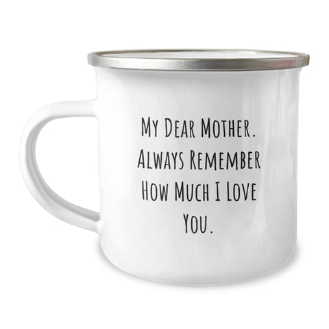 Image of Funny Mother Gifts from Men to Women, Unique Camping Mugs for Mom, Heartwarming 'My Dear Mother' Quote, Christmas Memorable Presents for Family - Image 1