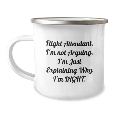 Image of Flight Attendant Camping Mug, Funny Quote Gifts from Friends, Unique Graduation Gifts for Her, Flight Attendant Humor, Camping Mug for Men and Women - Image 1