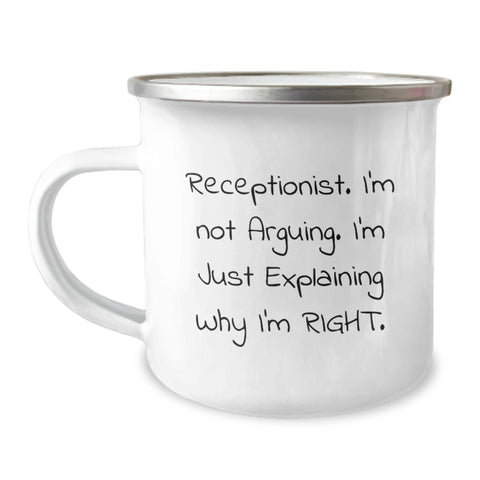 Image of Funny Receptionist Gifts from Friends, Christmas Unique Receptionist Mugs for Women, Camping Mug - Image 1