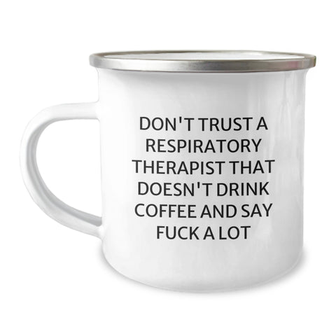 Image of Funny Coffee Lover Gifts for Respiratory Therapist Friends, Camping Mugs for Christmas Unique Presents from Men to Women Coworkers - Image 1