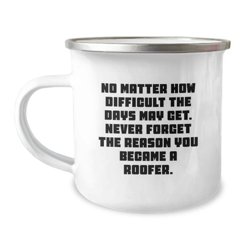 Image of Funny Roofer Gifts from Family, Unique Camping Mug for Roofer on Mother's Day, Never Forget The Reason You Became A Roofer. - Image 1