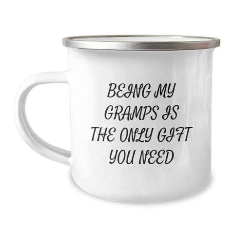 Image of Funny Gramps Gifts for Him, Unique Camping Mug for Men, Being My Gramps Is The Only Gift You Need Christmas Memorable Presents - Image 1