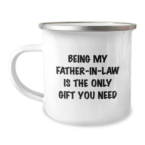 Image of Funny Camping Mug Gifts for Father-in-law Being My - Unique Men's Christmas - Image 1