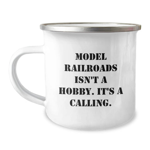 Image of Funny Model Railroads Gifts from Dad to Son Camping Mug This Christmas Unique Unique Gifts for Model Train Enthusiasts - Image 1