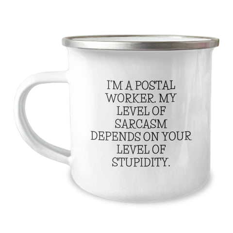 Image of Funny Postal Worker Camping Mug Gifts for Men from Friends and Family on Christmas - Image 1