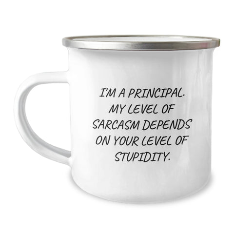 Image of Funny Principal Christmas Unique Gifts from Men for Principal Friends and Family - Camping Mug - Image 1