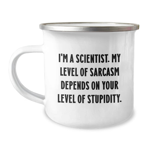Image of Funny Scientist Gifts for Him, Christmas Unique Gifts from Friends to Men, Scientist Camping Mug with Quote - Image 1