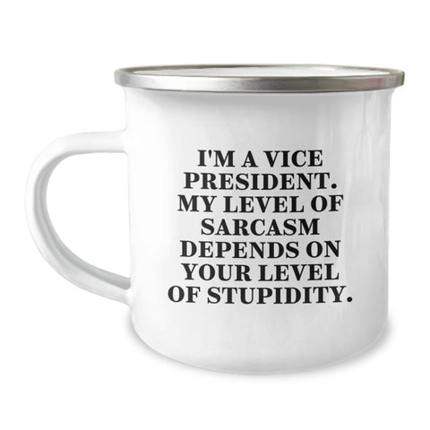 Image of Funny Vice President Quotes Gifts from Friends for Men, Vice President Christmas Unique Mugs, Camping Mugs with Sarcasm Humor - Image 1