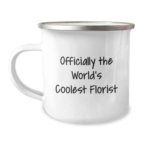 Image of Gifts from a Florist, 'Officially The World's Coolest Florist' Camping Mug, Unique Florist Gifts for Mother's Day - Image 1