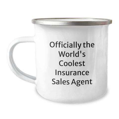 Image of Funny Insurance Sales Agent Gifts for Friends - Officially The World's Coolest Insurance Sales Agent Stainless Steel Camping Mug, Perfect for Office Christmas Unique Gifts - Image 1