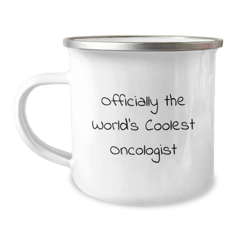 Image of Funny Gifts from Oncologist Friends and Family - 'Officially The World's Coolest Oncologist' Camping Mug - Image 1