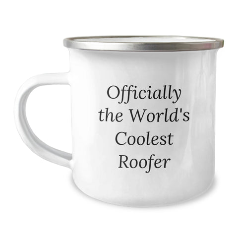 Image of Funny Roofer Gifts from Friends, Christmas Unique, Officially The World's Coolest Roofer Mug, Camping Gear for Roofer Men - Image 1