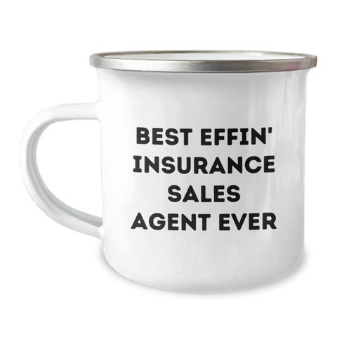 Image of Insurance Sales Agent Gifts - Best Effin' Camping Mug for Valentine's - Funny Quote for Insurance Agent Friends and Coworkers - Image 1