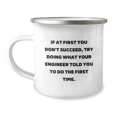 Image of Funny Engineer Gifts from Men to Engineer Friends Birthday Unique Camping Mug - Image 1