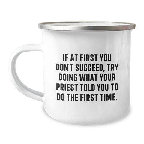 Image of Funny Priest Gifts from Men to Priest - Camping Mug for Christmas Unique Gifts - Image 1