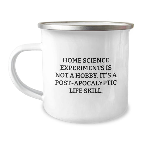 Image of Funny Home Science Experiments Gifts for Men - Camping Mug from Friends - 'Home Science Experiments Is Not A Hobby' - Birthday Unique Gifts - Image 1