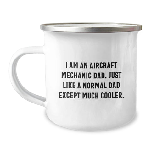 Image of Funny Aircraft Mechanic Dad Gifts from Family, Unique Camping Mug for Men, I Am An 'Aircraft Mechanic Dad' Mug, Aircraft Mechanic Father Unique Gifts - Image 1