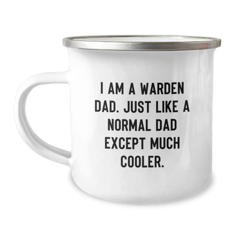 Image of Cool Warden Dad Christmas Camping Mug, Funny Gifts from Men, Unique Warden Gifts for Dad, I Am A Warden Dad Gifts - Image 1