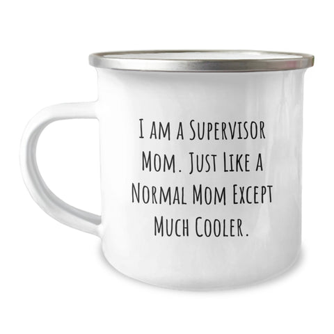 Image of Funny Supervisor Mom Gifts for Men Women - Cool Camping Mug, Gifts from Family for Supervisor Mom Birthday Unique - Image 1