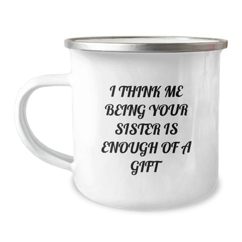 Image of Funny Sister Gifts from Family for Sister - Sister Camping Mug for Christmas Unique Gifts - Image 1