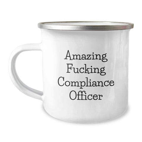 Image of Funny Compliance Officer Gifts for Men, Unique Graduation Unique Gifts from Friends to Family, 'Amazing F--king Compliance Officer' Camping Mug - Image 1