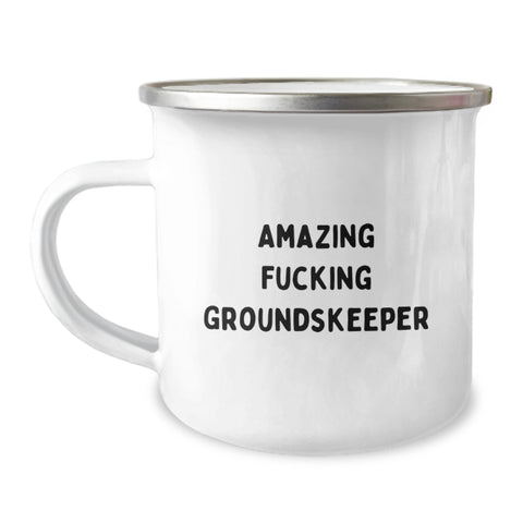 Image of Funny groundskeeper Gifts from Friends for groundskeeper, Amazing 'F--king groundskeeper' Camping Mug, Graduation Unique Gifts - Image 1