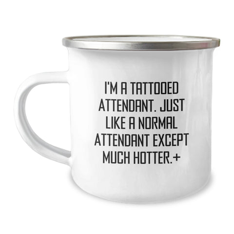 Image of Funny Attendant Gifts for Attendant from Friends - Unique Graduation Unique Gifts for Attendant - Funny Camping Mug with Hotter Attendant Quote - Image 1