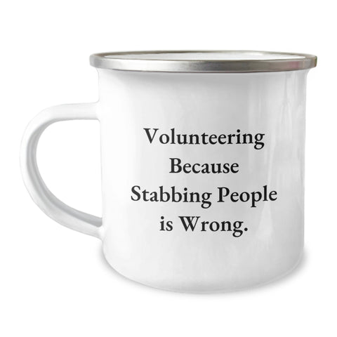 Image of Volunteering Camping Mug with Funny Quote Gifts for Men Friends Family Graduation - Image 1
