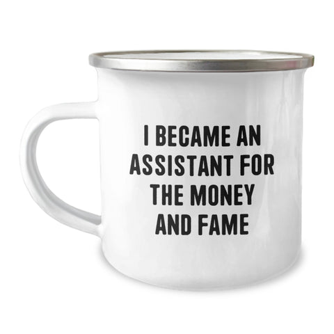 Image of Witty Assistant Camping Mug, Funny Graduation Unique Gifts from Friends, Coworkers, Family - Perfect for Assistant, Assistant Enthusiasts - Image 1