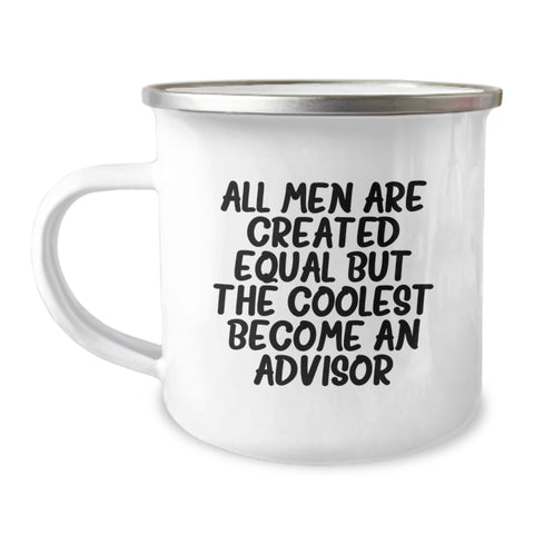 Image of Unique Gifts from Men for Advisors - Funny Quote Camping Mug, Birthday, 12 oz Stainless Steel with Enamel Finish, Perfect for Coworkers, Friends, and Family - Image 1