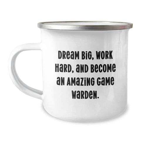 Image of Game Warden Gifts for Men, Graduation Unique Gifts, Funny Inspirational Quote 'Dream Big, Work Hard' Camping Mug, Gifts from Family, Friends, Coworkers - Image 1