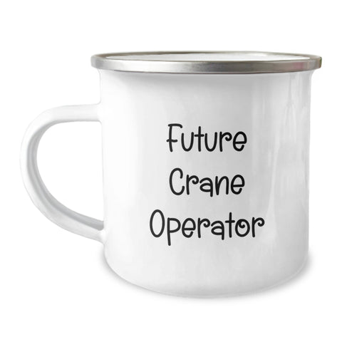 Image of Funny Future Crane Operator Gifts from Family - Unique Camping Mug for Graduation Cheers, 'Future Crane Operator, you're a lift above the rest!' - Image 1