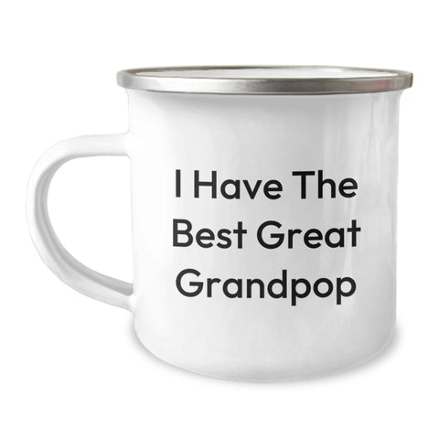 Image of Funny Grandpop Gifts for Graduation - I Have The Best Great Grandpop Camping Mug, Gifts from Family to Grandpop, 12 oz Stainless Steel with Enamel Finish - Image 1