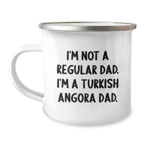 Image of Funny Turkish Angora Cat Camping Mug Gifts from Dad to Graduation - Image 1