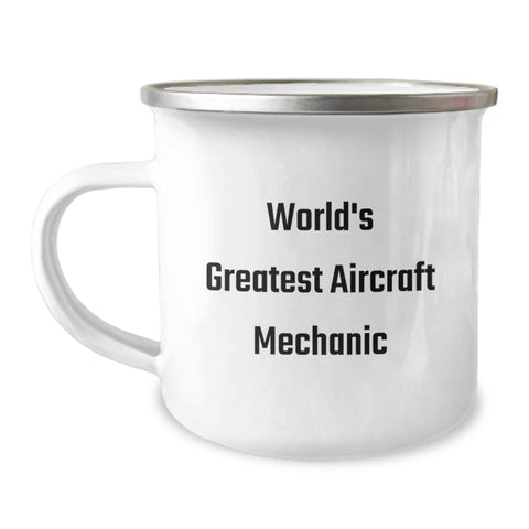 Image of World's Greatest Aircraft Mechanic Funny Gifts from Friends to Family for Graduation - Unique Camping Mug - Image 1