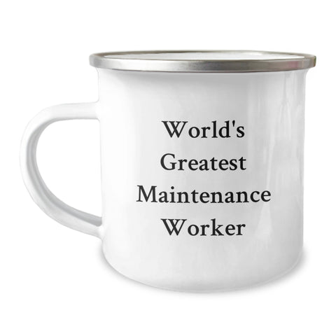Image of Funny Gifts from Friends for World's Greatest Maintenance Worker, Camping Mug for Graduation - Image 1