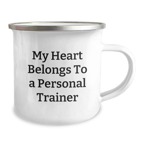 Image of Funny Personal Trainer Gifts for Birthday - My Heart Belongs To A Personal Trainer, Camping Mug for Personal Trainers, Gifts from Friends for Birthday - Image 2