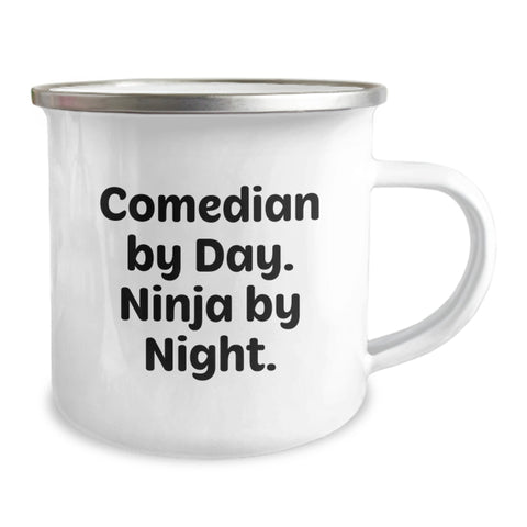 Image of Comedian Gifts for Men - Funny Comedian By Day. Ninja By Night. Camping Mug for Graduation Unique Gifts - Image 2