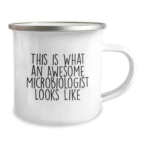Image of Funny Microbiologist Gifts for Him, Unique Christmas Unique Gifts from Friends for Men, This Is What An Awesome Microbiologist Looks Like Camping Mug - Image 2