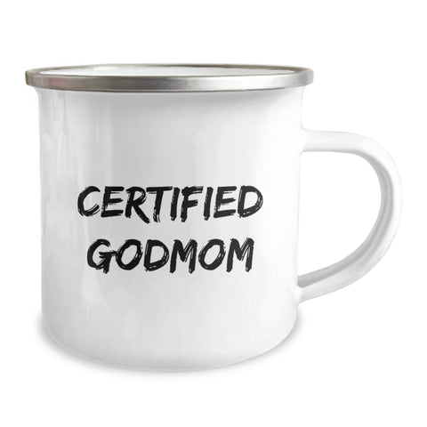 Image of Funny Godmom Gifts, Birthday Unique Camping Mug, Certified Godmom Quote, Gifts from Mom, Gifts for Godmom - Image 2